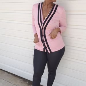 Vintage Stripe Pockets Cardigan Size 8